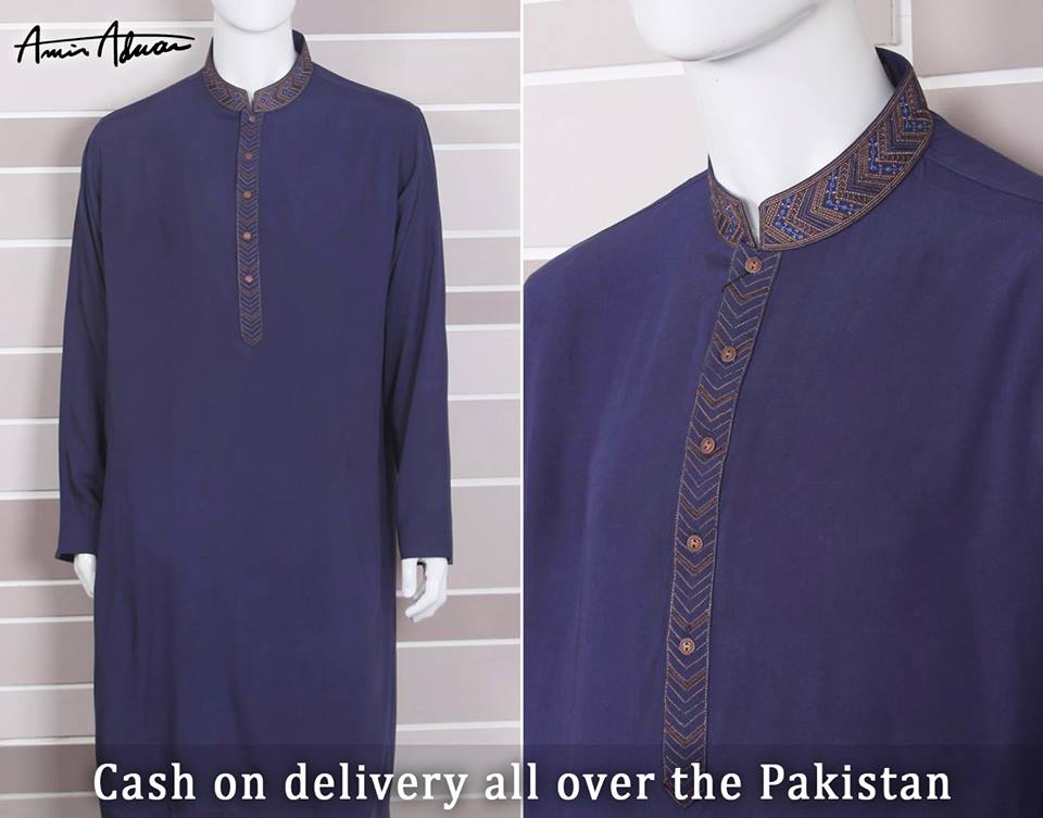 Beautiful Men Kurta Designs By Amir Adnan This Eid 2015