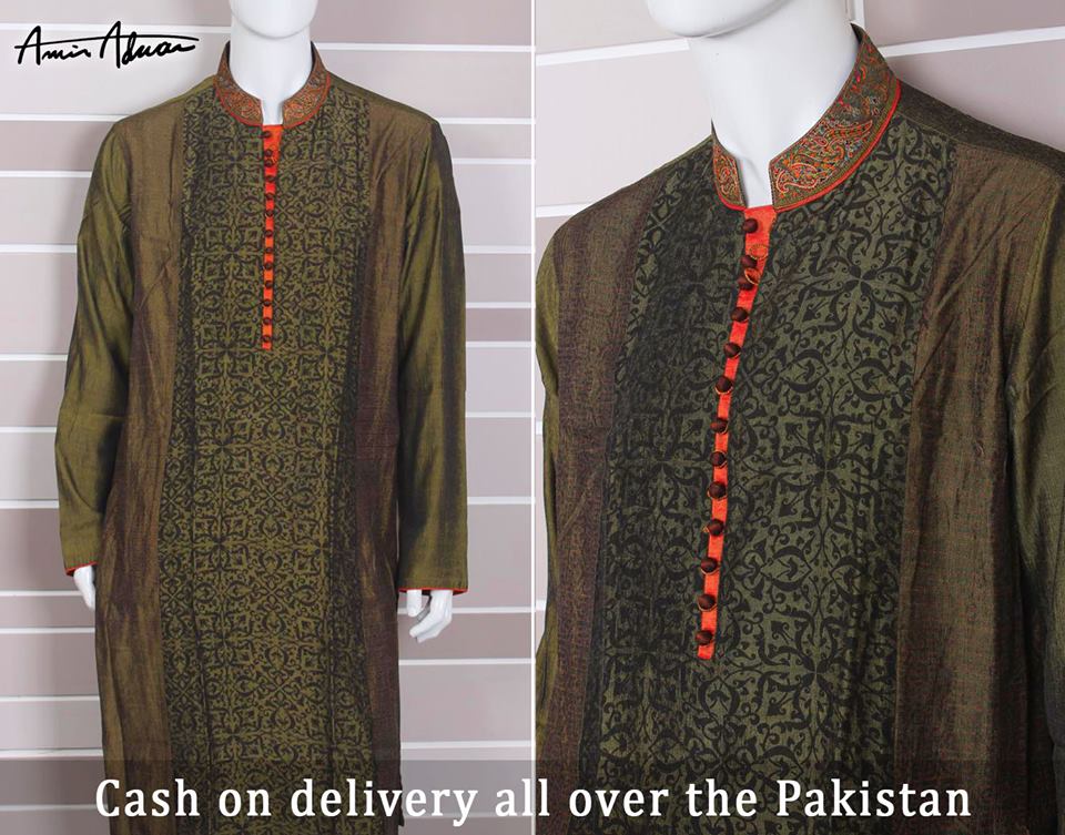 Beautiful Men Kurta Designs By Amir Adnan This Eid 2015 2