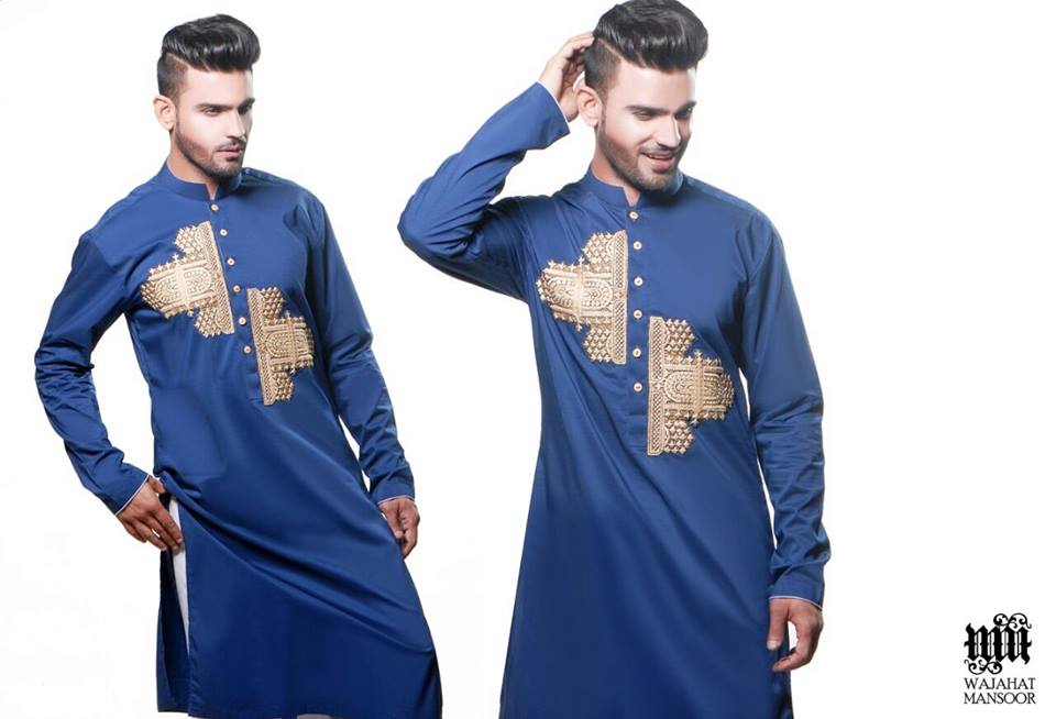 Eid Kurta Designs For Men By Wajahat Mansoor 2015 4