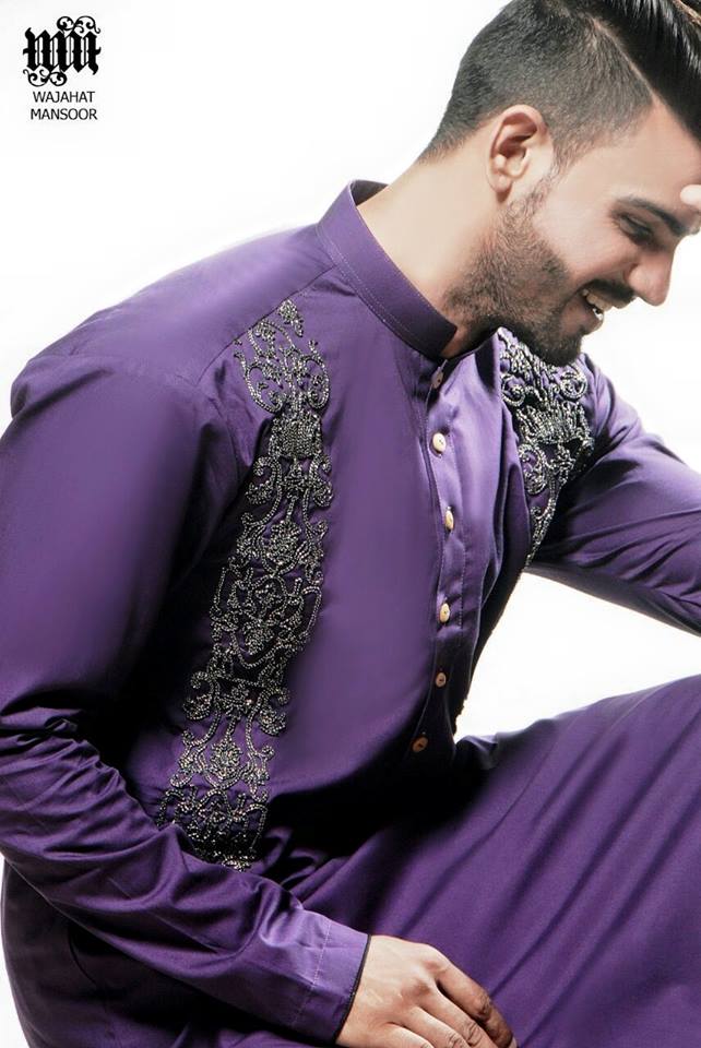 Eid Kurta Designs For Men By Wajahat Mansoor 2015 7