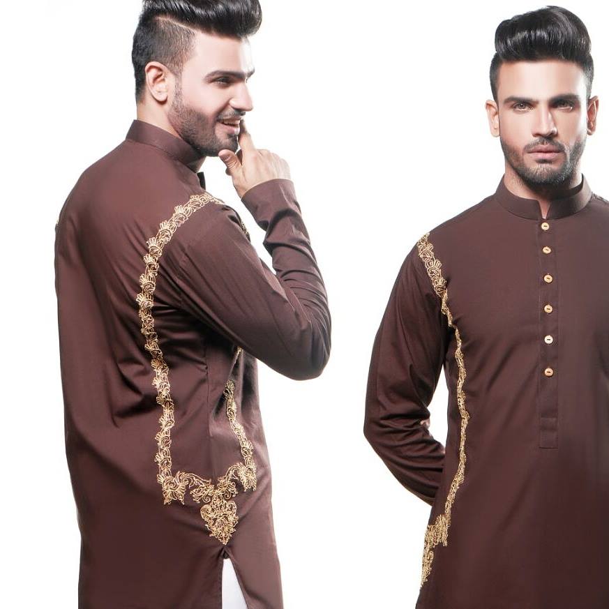 Eid Kurta Designs For Men By Wajahat Mansoor 2015