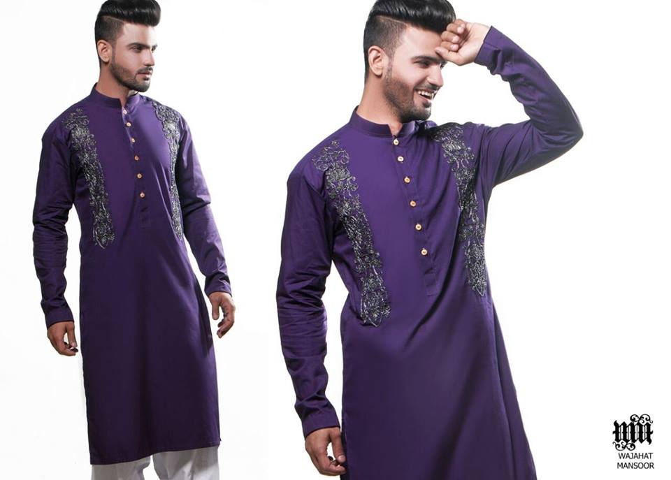 Eid Kurta Designs For Men By Wajahat Mansoor 2015 9