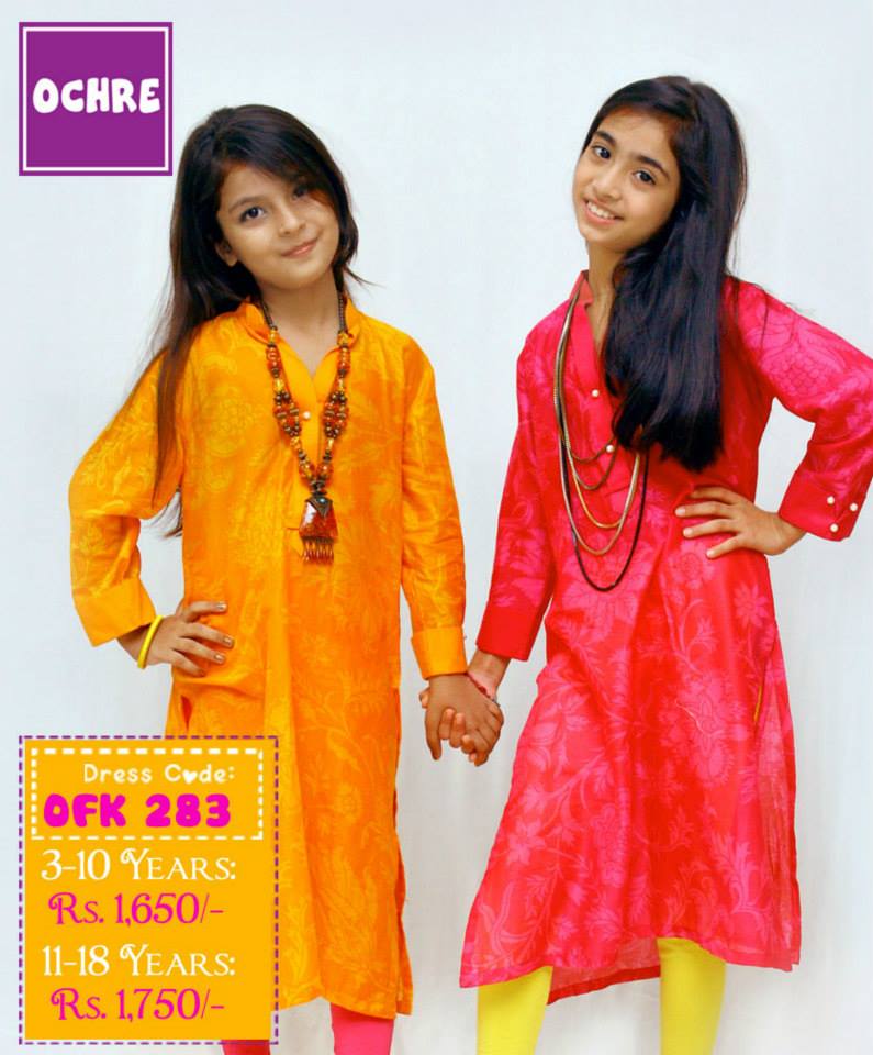 Summer Eid Kids Wear Dresses By Ochre 2015 8