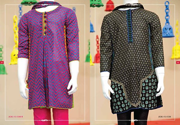 Angrakha Style Eid Kids Wear Dresses By Junaid Jamshed 2015 13