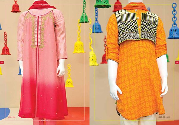 Angrakha Style Eid Kids Wear Dresses By Junaid Jamshed 2015 2