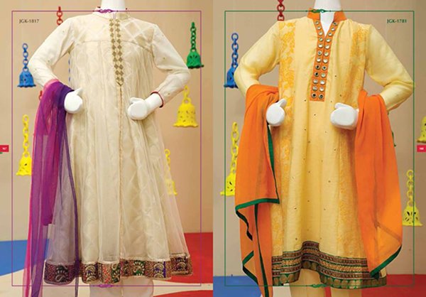 Angrakha Style Eid Kids Wear Dresses By Junaid Jamshed 2015 6