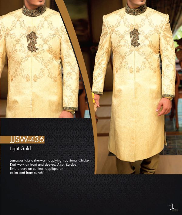 Jamawar Sherwani Designs For Groom By Junaid Jamshed 2015