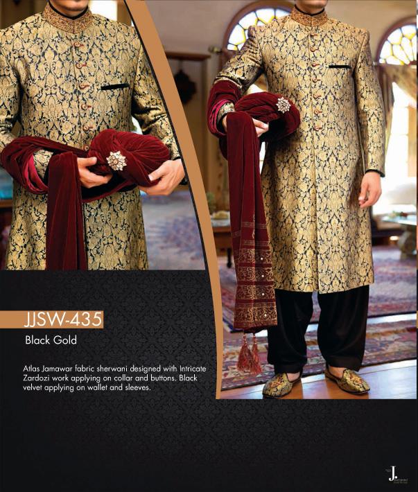 Jamawar Sherwani Designs For Groom By Junaid Jamshed 2015