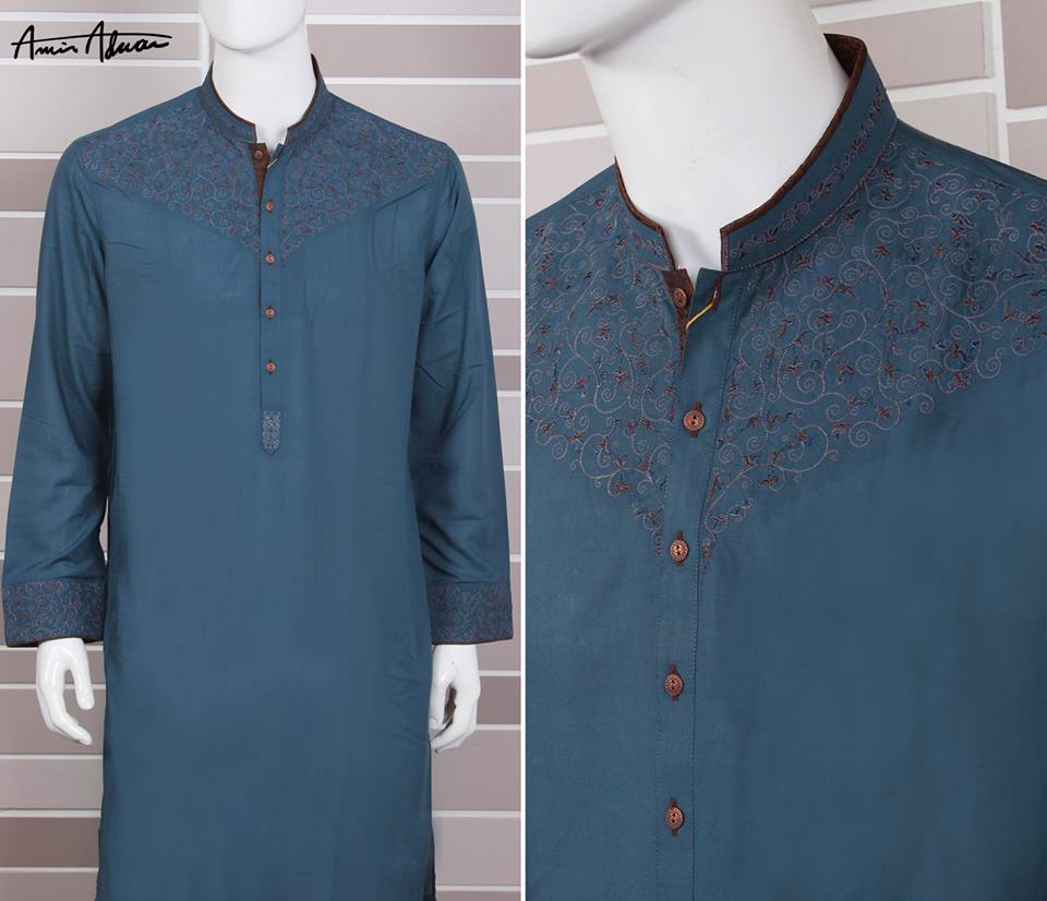 Mid Summer Kurta Designs For Men By Amir Adnan 2015 11