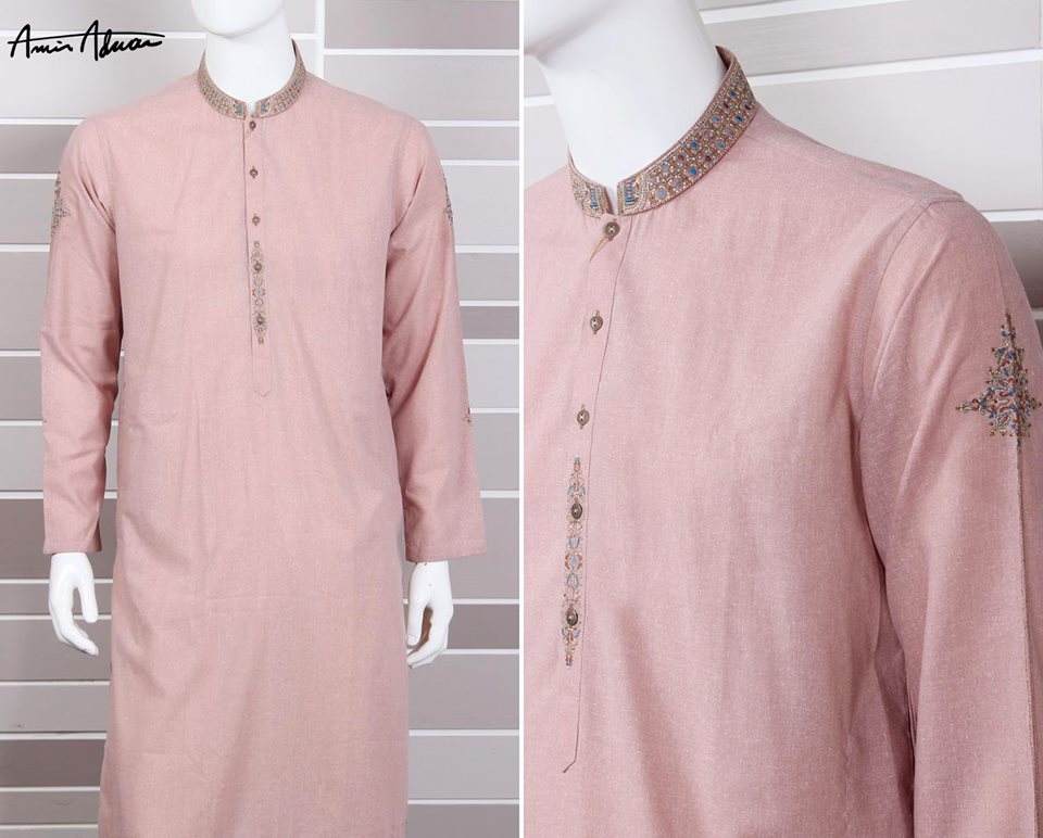 Mid Summer Kurta Designs For Men By Amir Adnan 2015 15