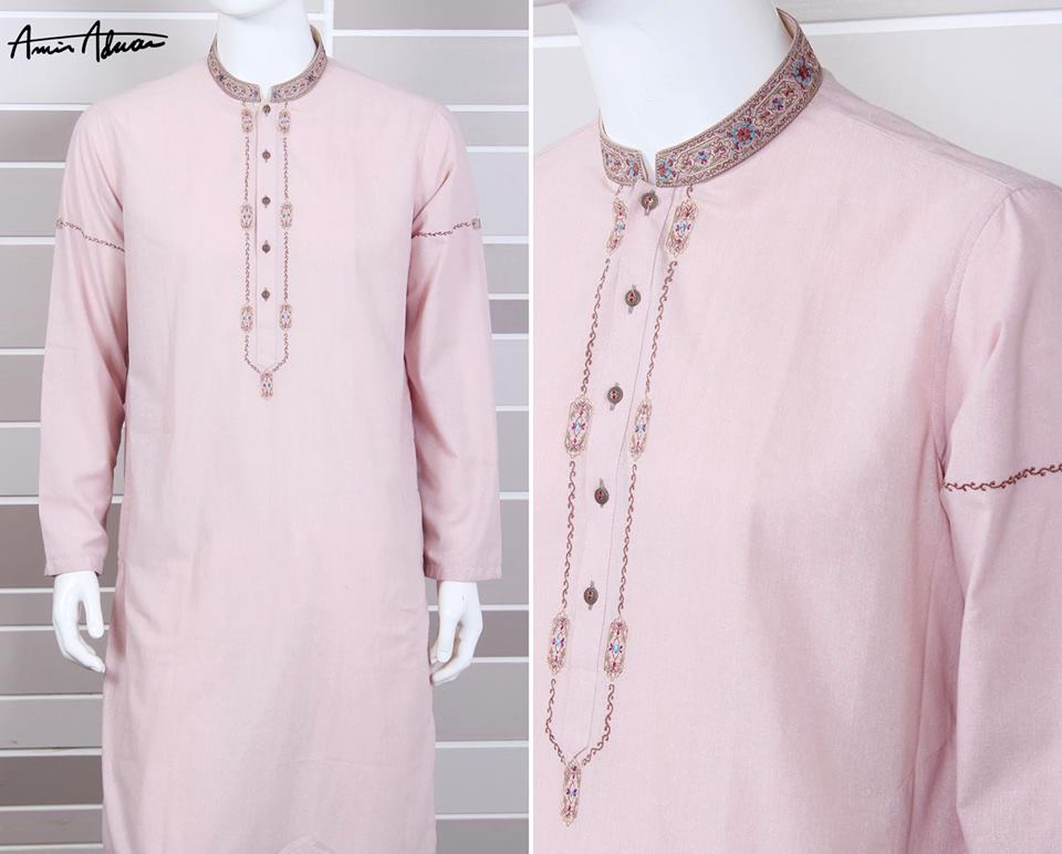 Mid Summer Kurta Designs For Men By Amir Adnan 2015 18