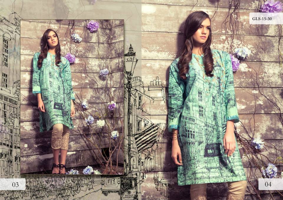 Digital Pret Kurtis Eid Wear Ideas Collection By Gul Ahmed 2015-16 2