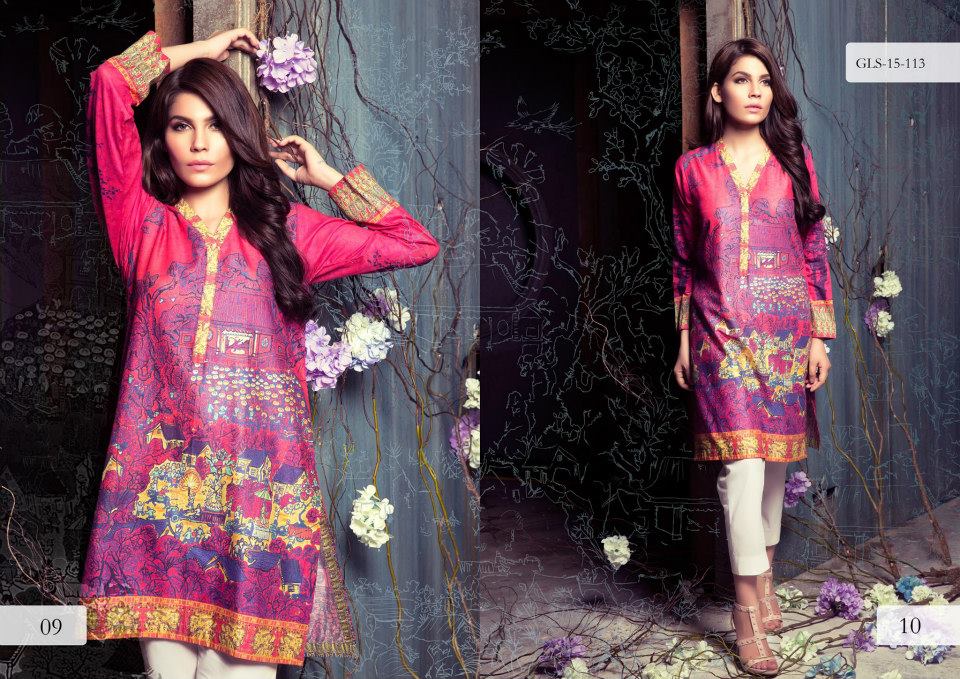 Digital Pret Kurtis Eid Wear Ideas Collection By Gul Ahmed 2015-16 4