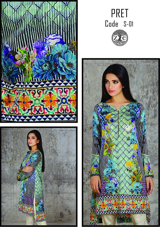 Eid Ul Azha Pret Silk Kurtis By Zoe 2015-16 3