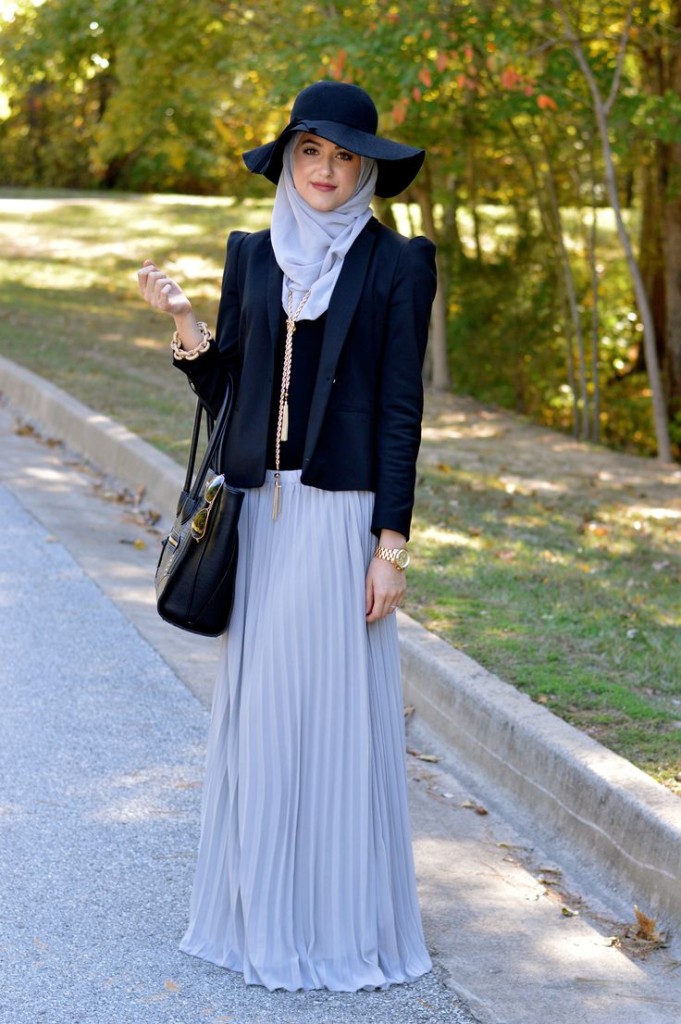 Winter Maxi Dresses With Hijab Fashion Trend 2015-16 2