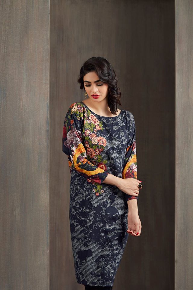 Floral Printed Kurtis For Winter By Happa Studios 2015-16 2