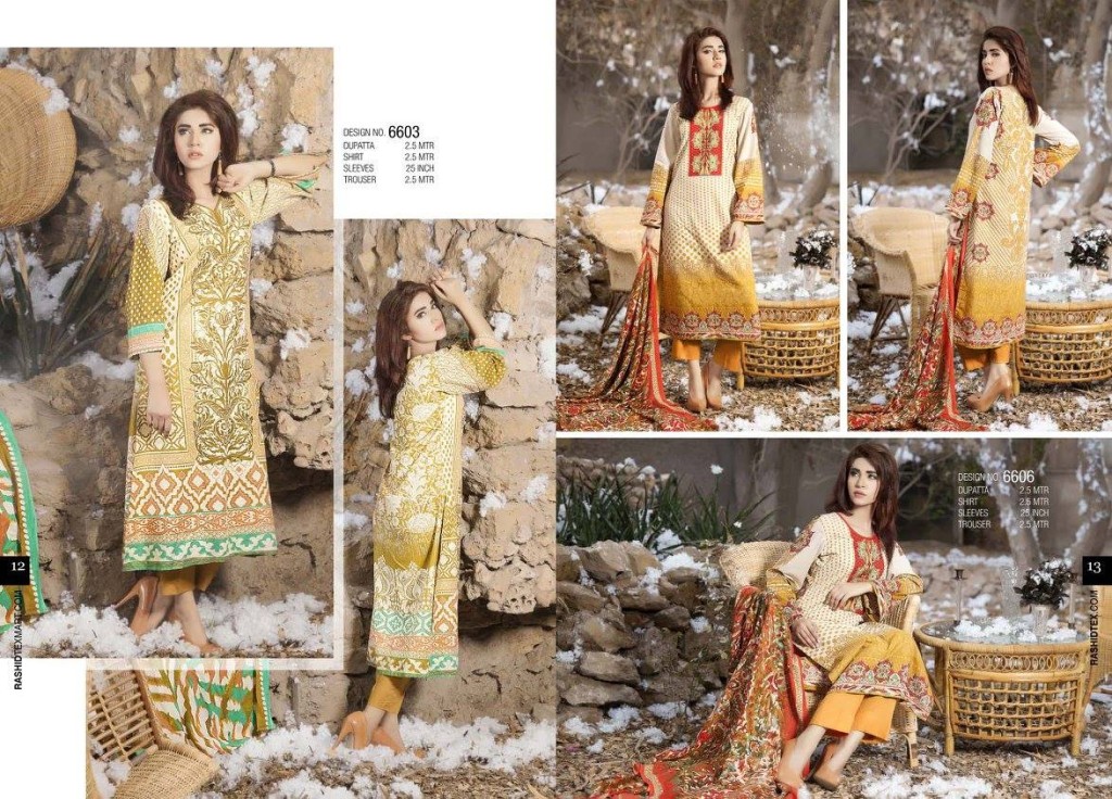 Khaddar Fabric Shalwar Kameez Winter Wear By Rashid 2015-16 3