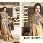 Linen Digital Embroidery On Kameez By Rashid 2015-16 14