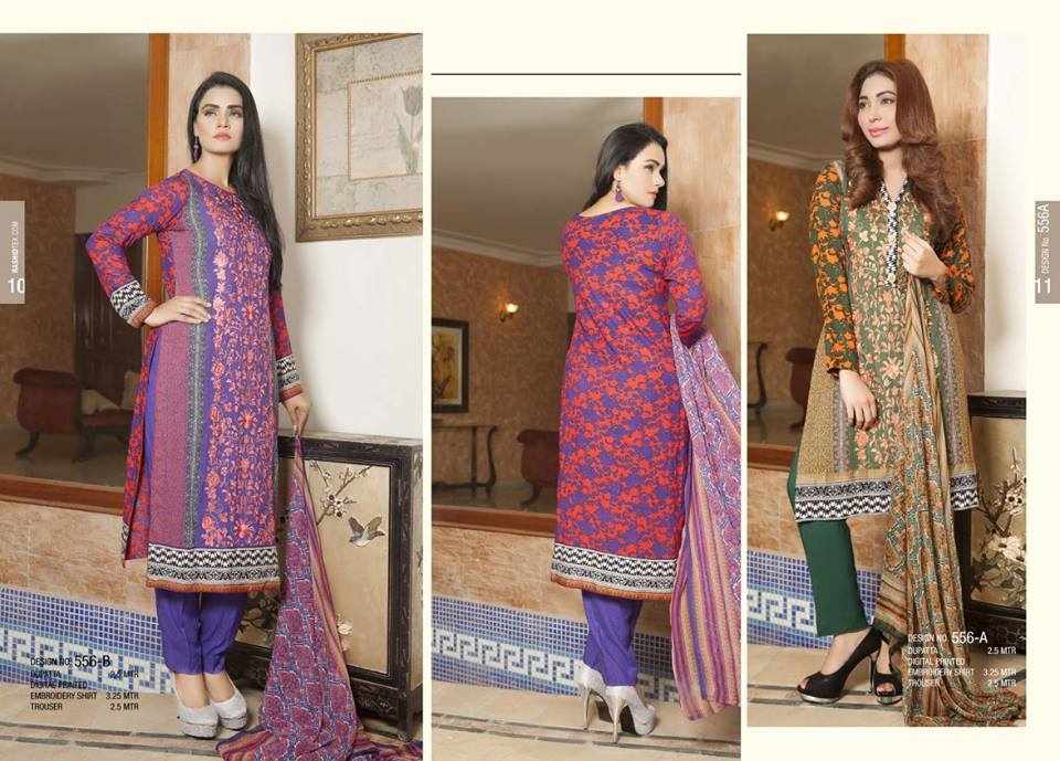 Linen Digital Embroidery On Kameez By Rashid 2015-16 4