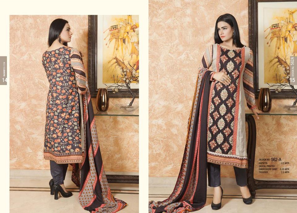 Linen Digital Embroidery On Kameez By Rashid 2015-16 7