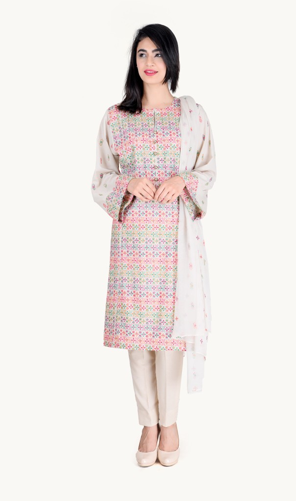 Printed Kameez Fall Collection By Bareeze 2015-16