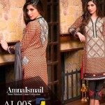 Semi Stitched Linen Shalwar Kameez By Amna Ismael 2015