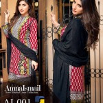 Semi Stitched Linen Shalwar Kameez By Amna Ismael 2015