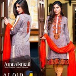 Semi Stitched Linen Shalwar Kameez By Amna Ismael 2015 2