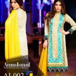 Semi Stitched Linen Shalwar Kameez By Amna Ismael 2015 3