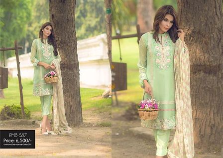 Silk Chiffon Embroidered Dresses By So Kamal 2016 11