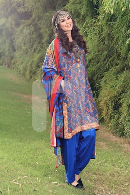 Winter Printed Kameez Designs By Nishat Linen 2015-16