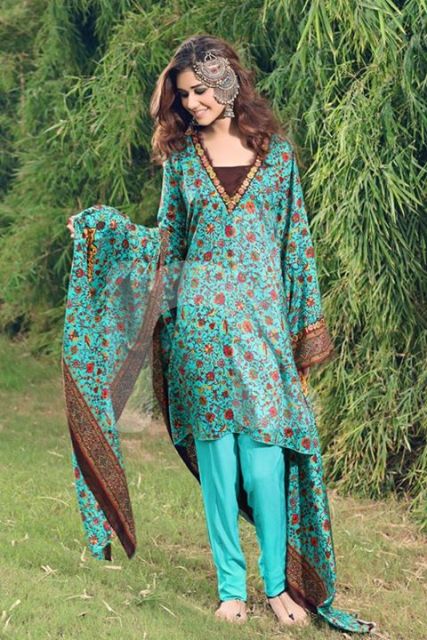 Winter Printed Kameez Designs By Nishat Linen 2015-16