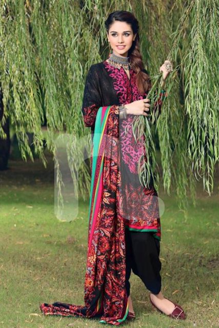 Winter Printed Kameez Designs By Nishat Linen 2015-16 5