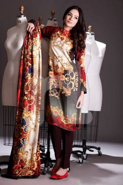 Winter Printed Kameez Designs By Nishat Linen 2015-16 9