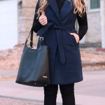 navy blue sleeveless coat