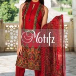 red embroidery dress by motfiz