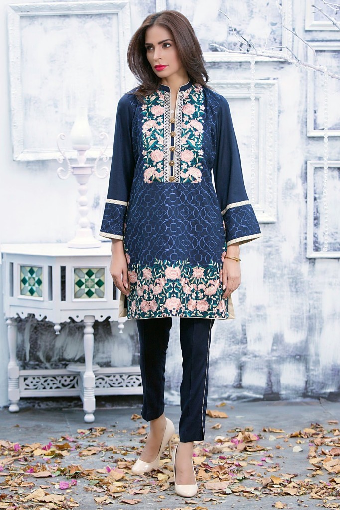 Embroidered Winter Pret Wear By Mausummery 2015-16 3