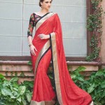 red indian saree