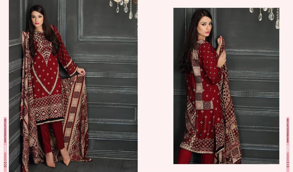 Linen Embroidered Casual Dresses By Firdous Cloth Mills 2015-16 14