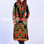 Velvet Winter Floral Print Dresses By Needle Impressions 2015-16