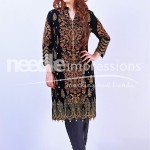 Velvet Winter Floral Print Dresses By Needle Impressions 2015-16 3