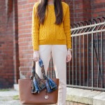 Yellow sweater in winter