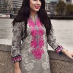 Casual embroidered khaddar shirt