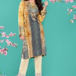 Linen Casual Winter Kurti Cross Stitch Collection 2016 3