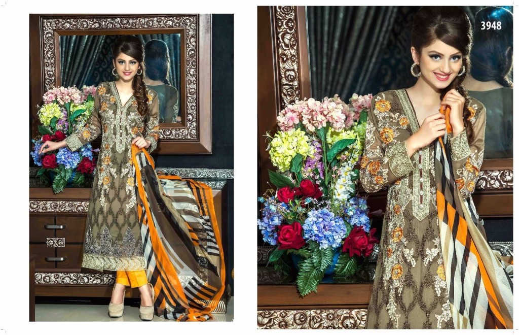 Long Kameez Chiffon Dresses Tawakal Fabrics 2016