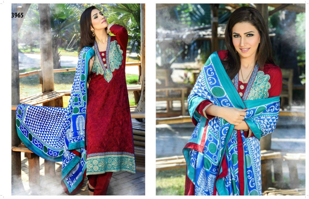 Viscose Shawl Dresses Tawakkal Fabrics Collection 2016