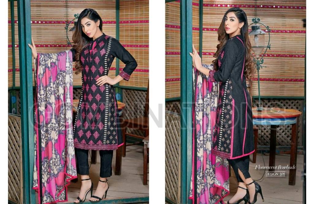 Combination Embroidered Dresses Riaz Arts Collection 2016 6