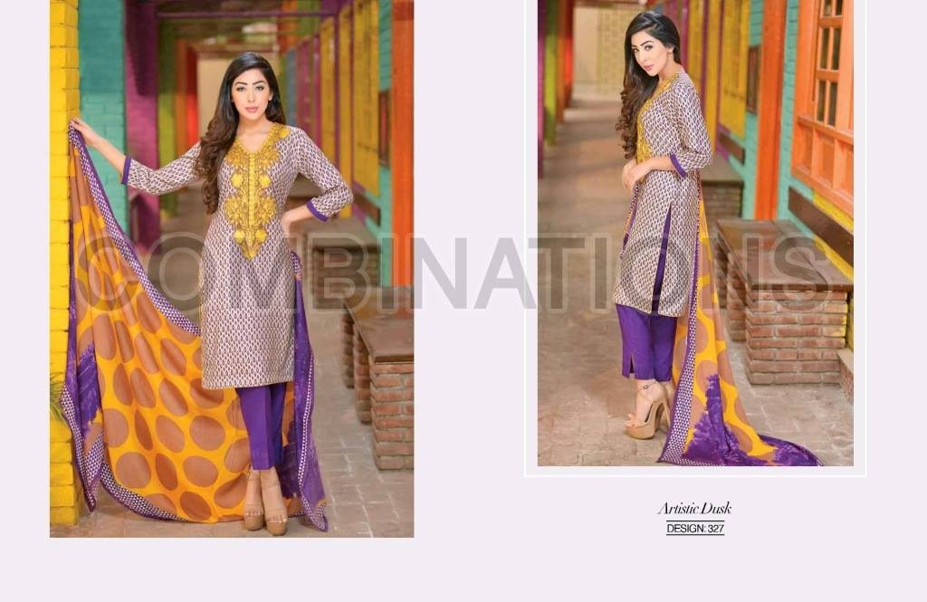 Combination Embroidered Dresses Riaz Arts Collection 2016 7