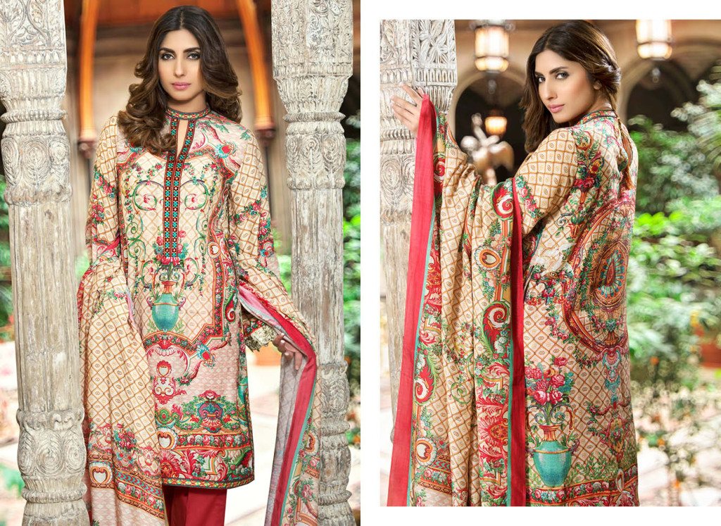 Digital Printed Cotton Silk UnStitched Collection 2016 14