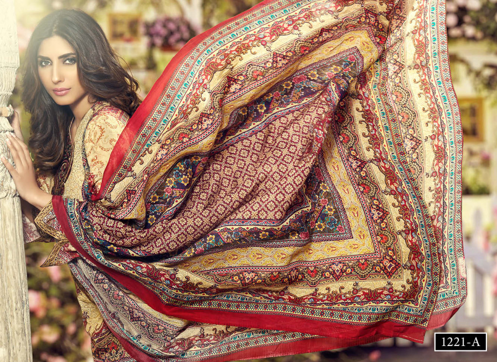 Digital Printed Cotton Silk UnStitched Collection 2016 8